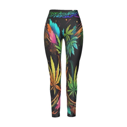 All-Over Print Women's High Waist Leggings | Side Stitch Closure