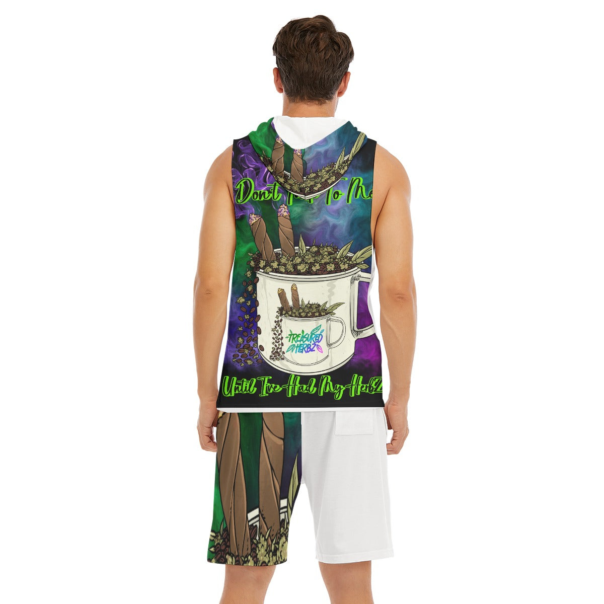 All-Over Print Men's Sleeveless Vest And Shorts Set